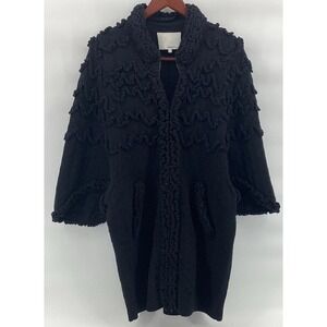 PHILLIP LIM 3.1 Zip Front Cardigan Sweater Knit 100% Wool Lagenlook Whimsigoth M